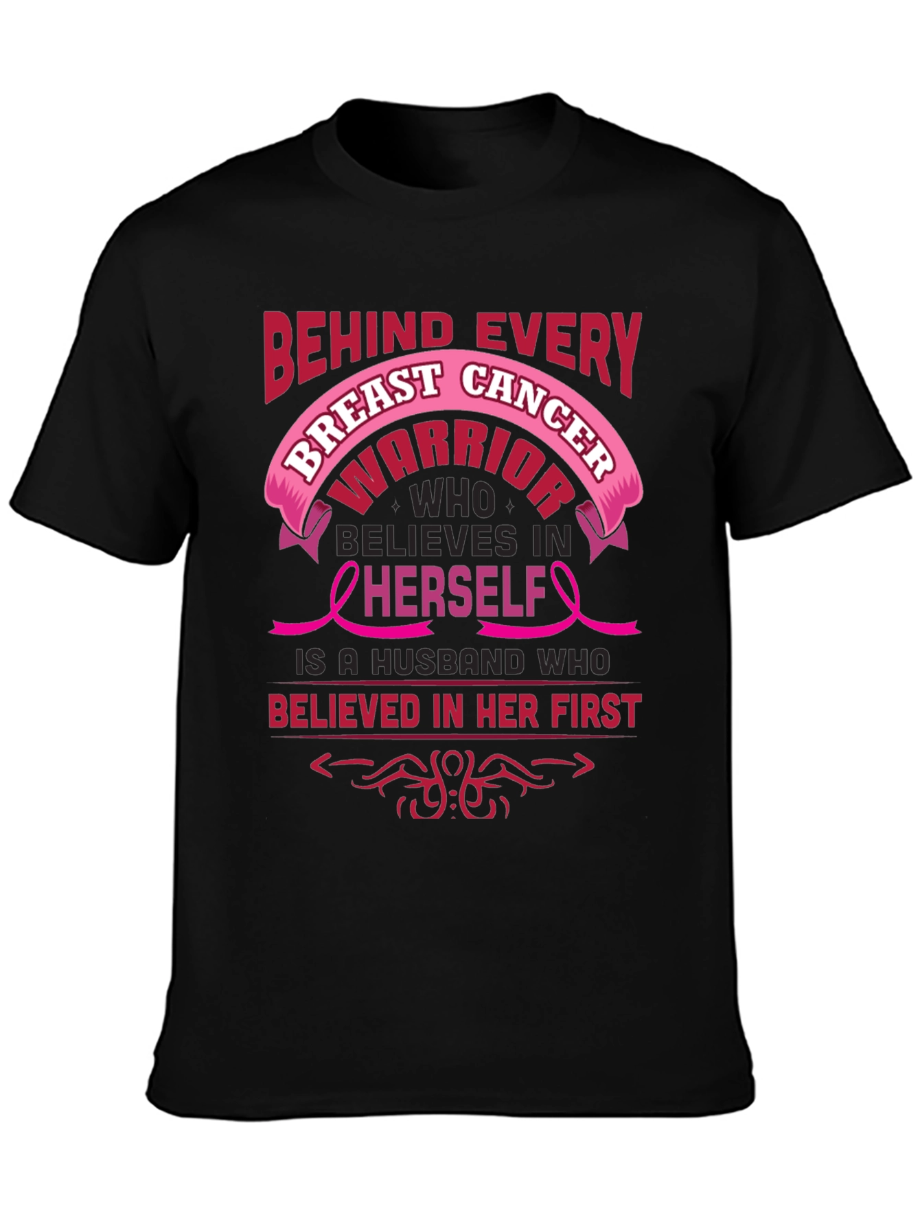 Breast Cancer Awareness Husband Warrior T-Shirt
