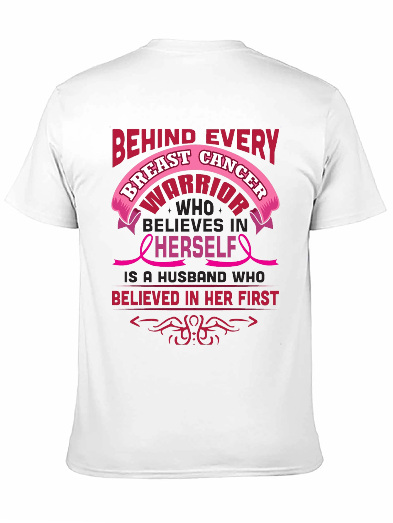 Breast Cancer Awareness Husband Warrior T-Shirt
