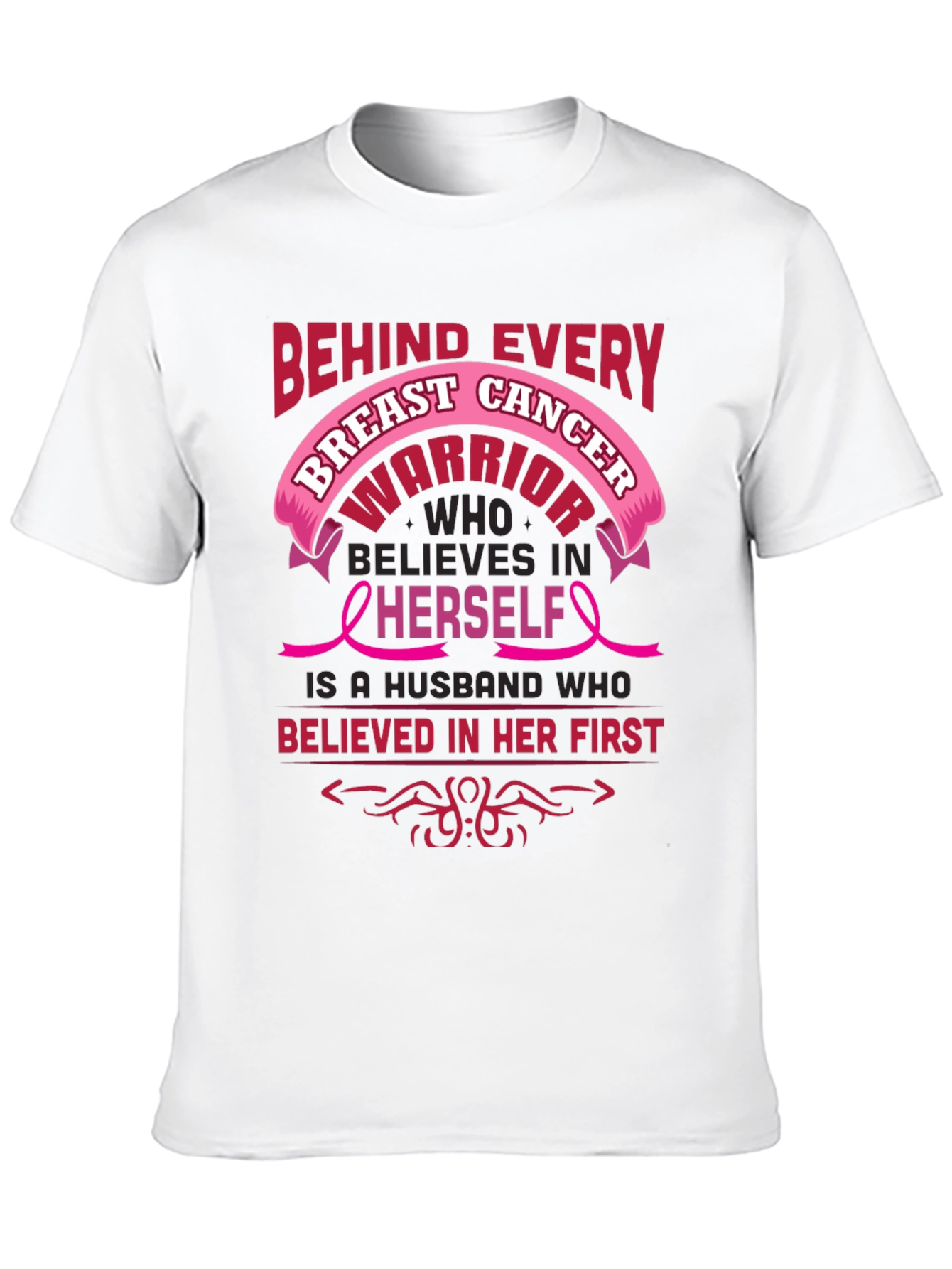 Breast Cancer Awareness Husband Warrior T-Shirt