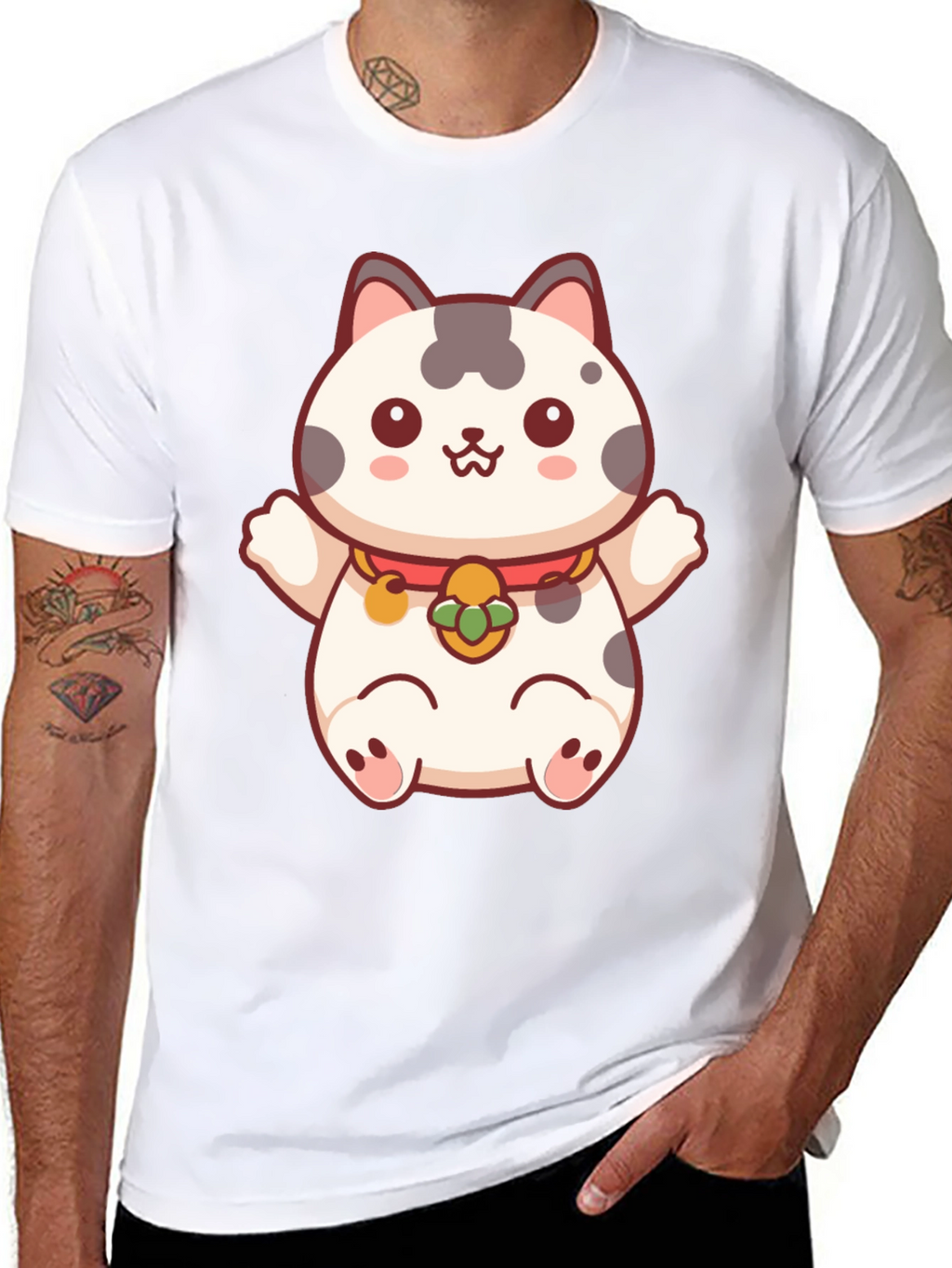 Lucky Cat T-Shirt - Kawaii Maneki Neko Design