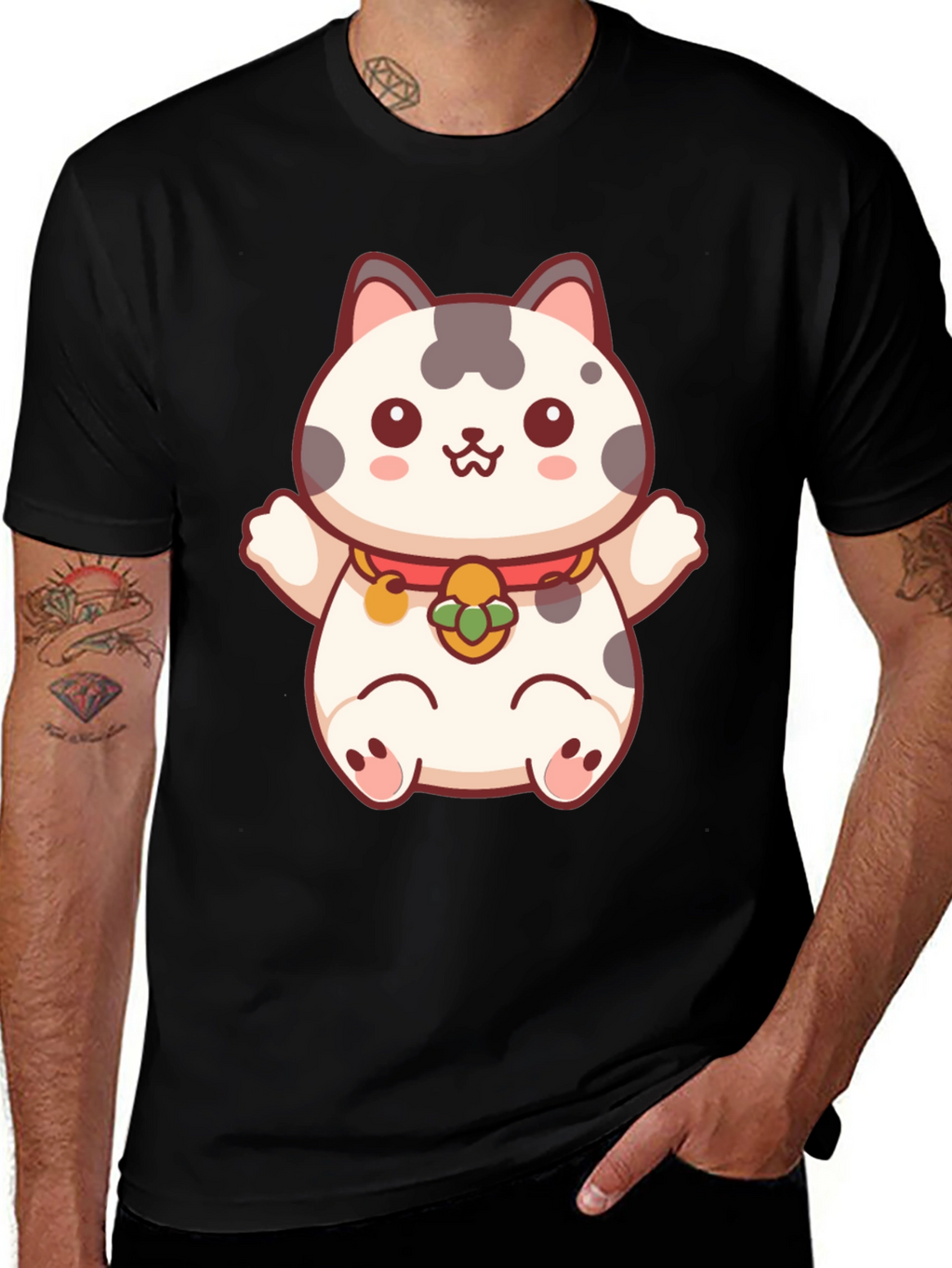 Lucky Cat T-Shirt - Kawaii Maneki Neko Design
