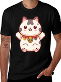 Lucky Cat T-Shirt - Kawaii Maneki Neko Design