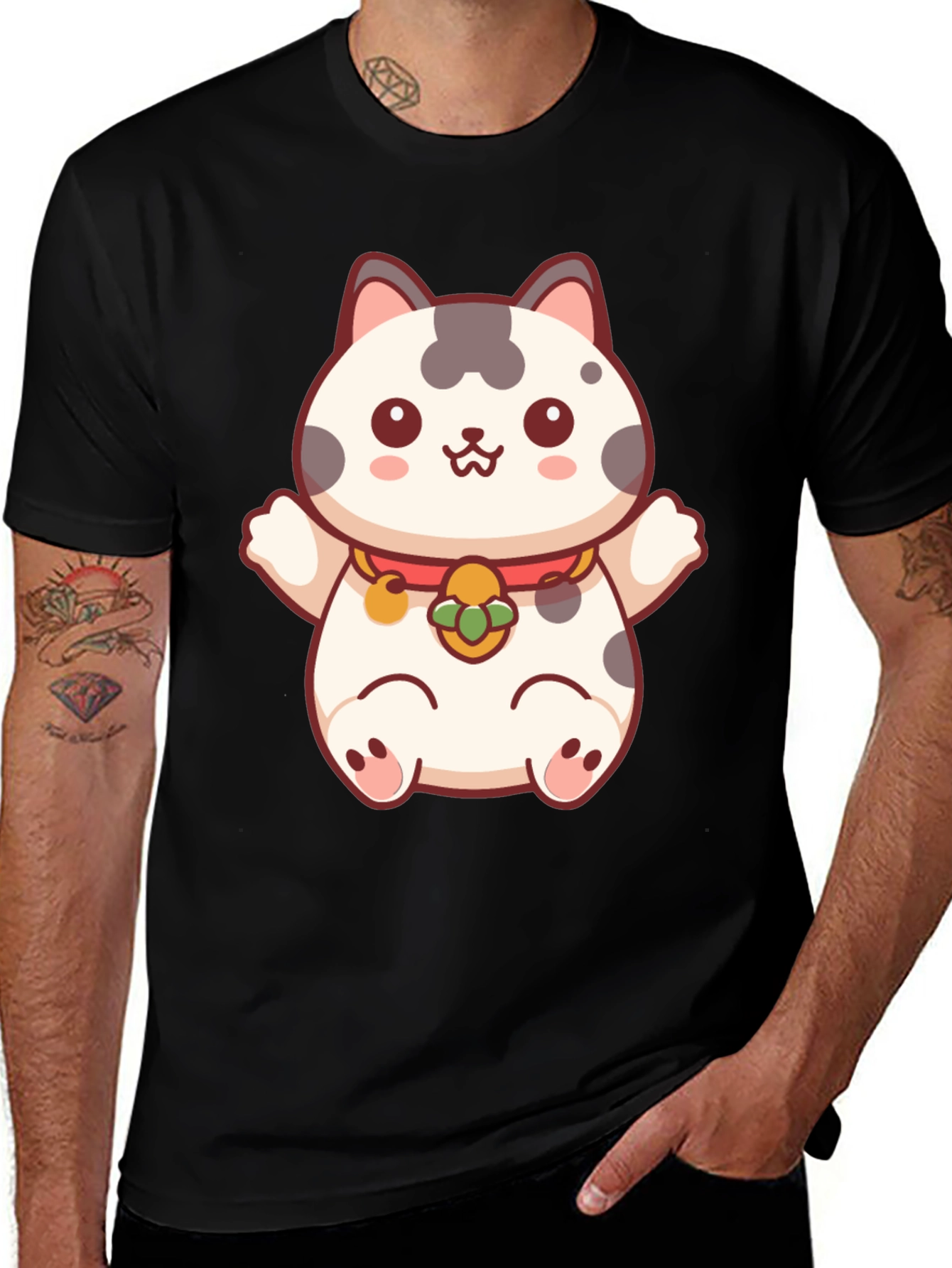 Lucky Cat T-Shirt - Kawaii Maneki Neko Design
