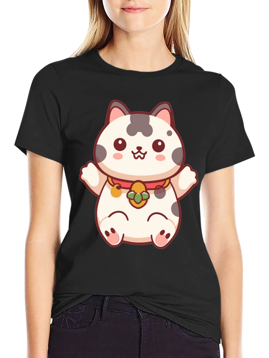Lucky Cat T-Shirt - Kawaii Maneki Neko Design
