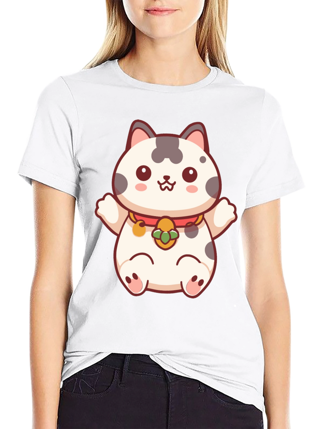 Lucky Cat T-Shirt - Kawaii Maneki Neko Design