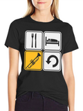 Eat Sleep Trumpet Repeat Black T-Shirt