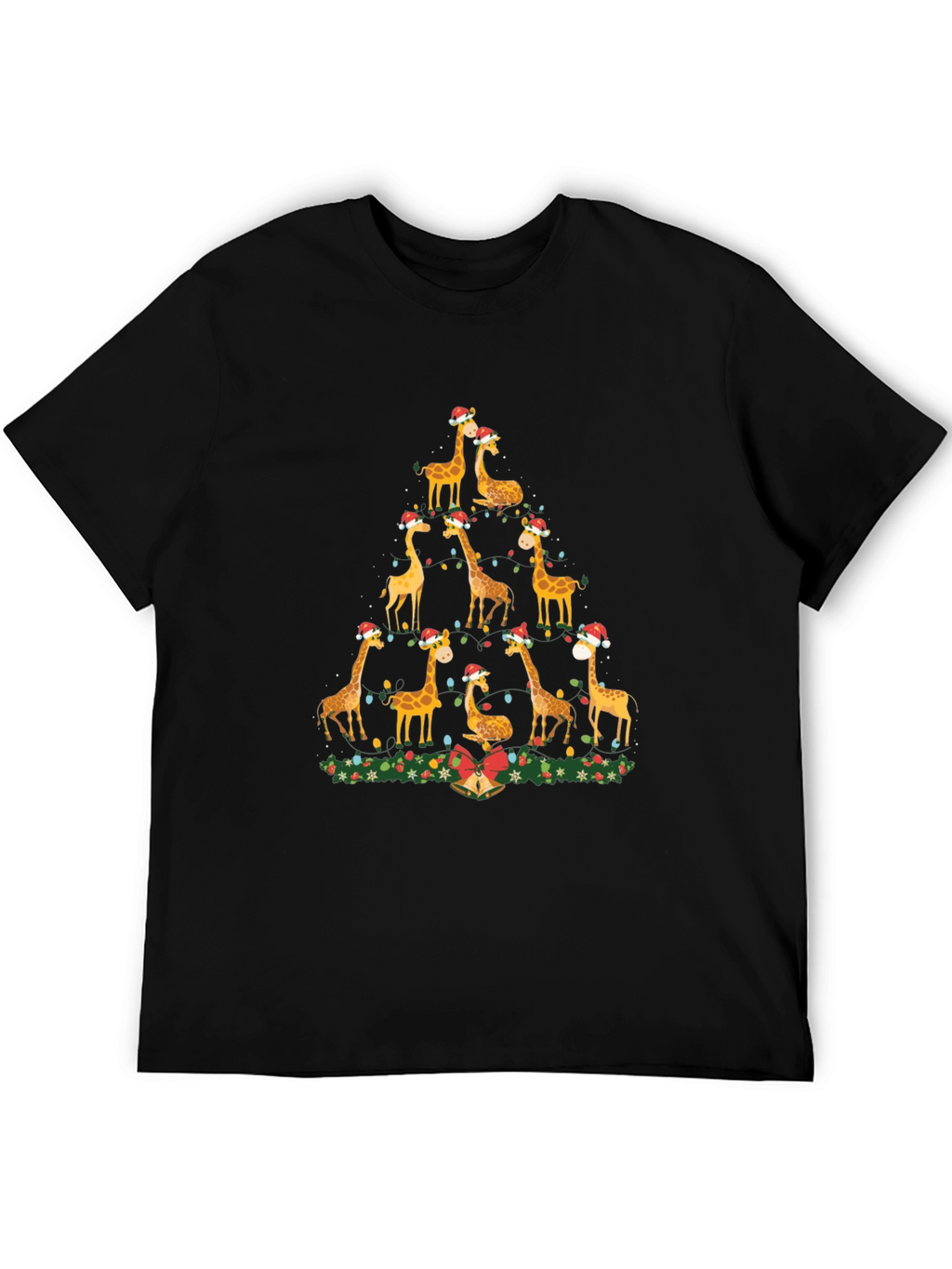 Festive Giraffe Christmas Tree T-Shirt