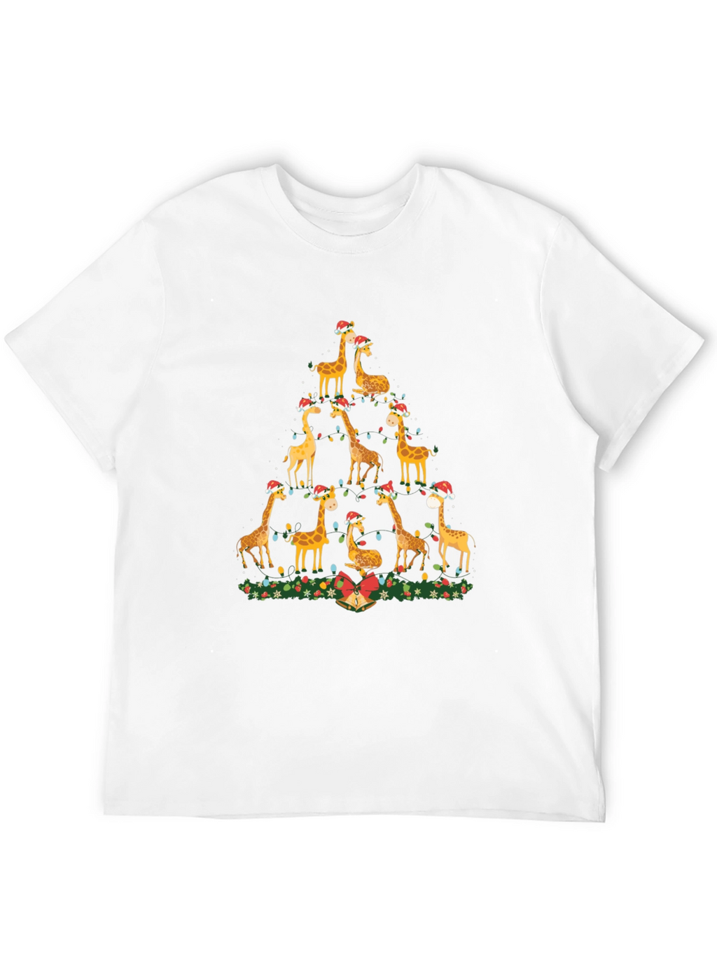 Festive Giraffe Christmas Tree T-Shirt