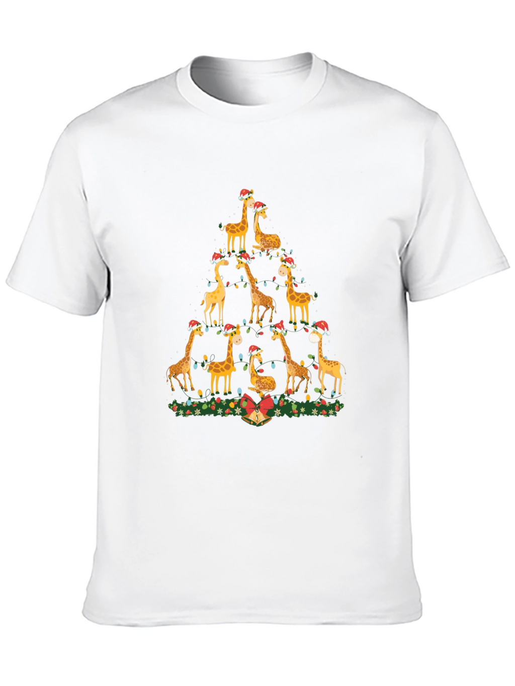 Festive Giraffe Christmas Tree T-Shirt