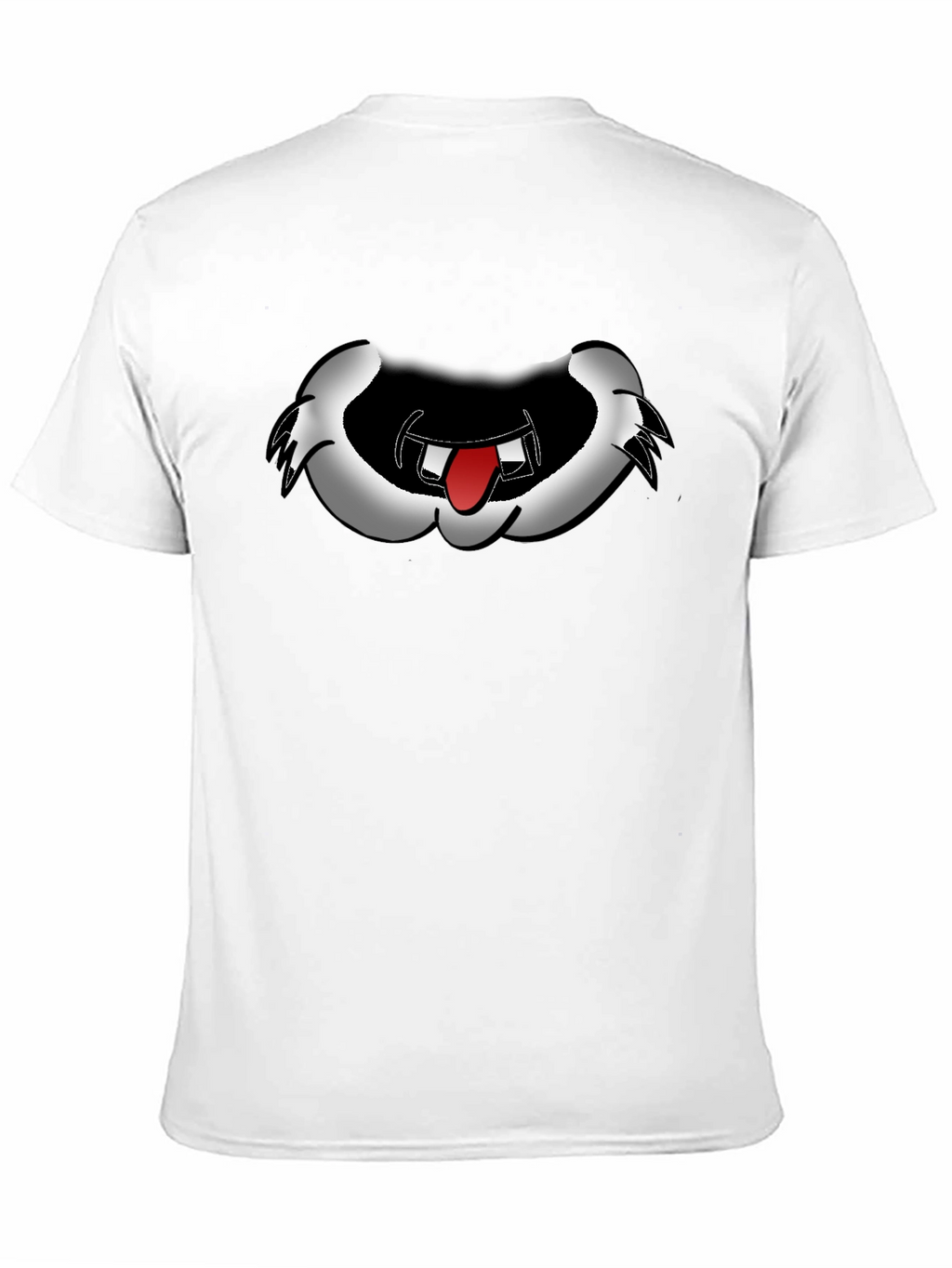 Cartoon Mouth Graphic Tee - Black Cotton Blend