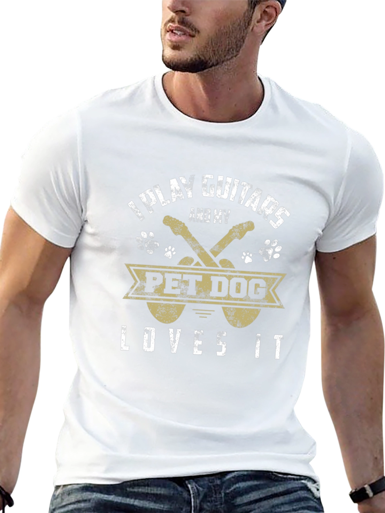 I Play Guitars My Dog Loves It T-Shirt – Music Dog Lover Tee