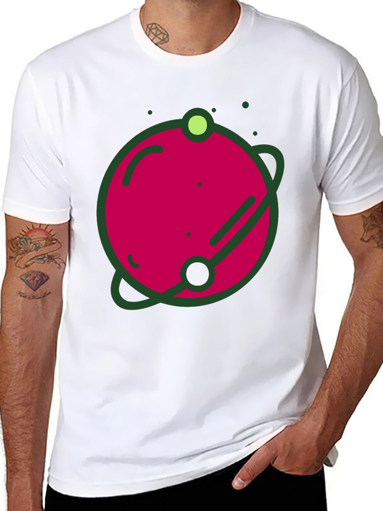 Planet Graphic Black T-Shirt - Stylish Casual Wear