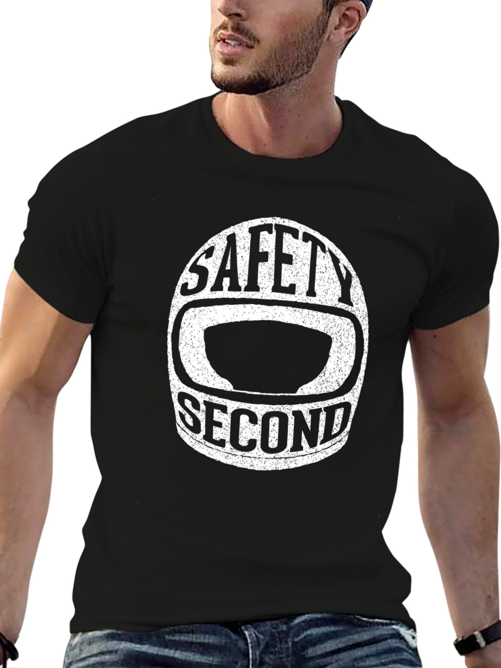 Safety Second Graphic Tee - Black Cotton T-Shirt