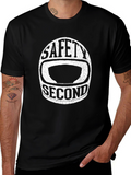 Safety Second Graphic Tee - Black Cotton T-Shirt