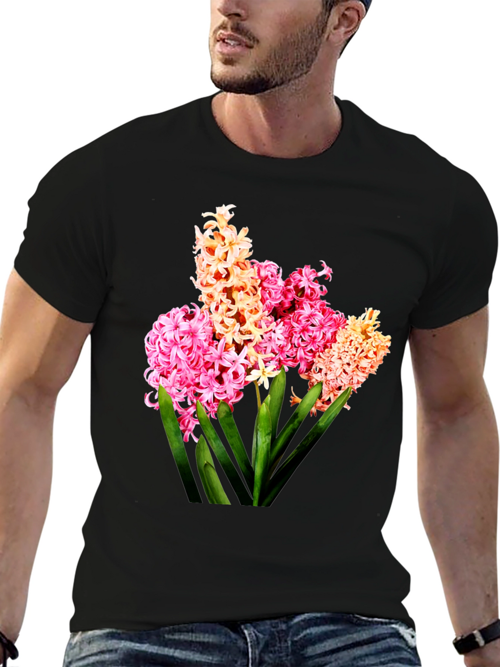 Floral Print Black T-Shirt