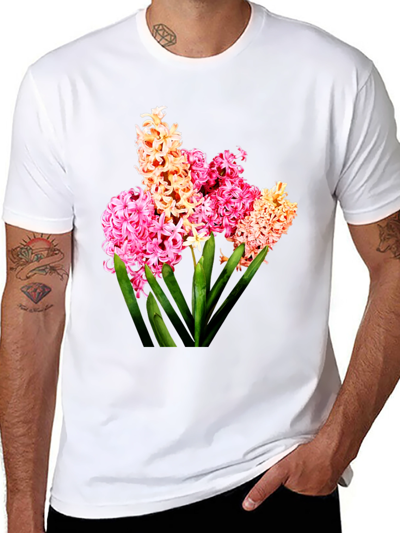 Floral Print Black T-Shirt
