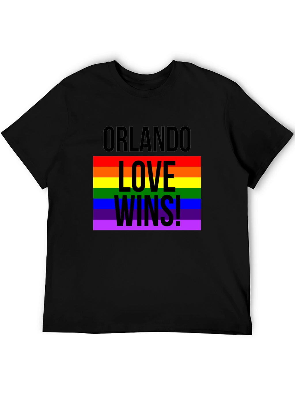 Orlando Love Wins! Black Graphic T-Shirt