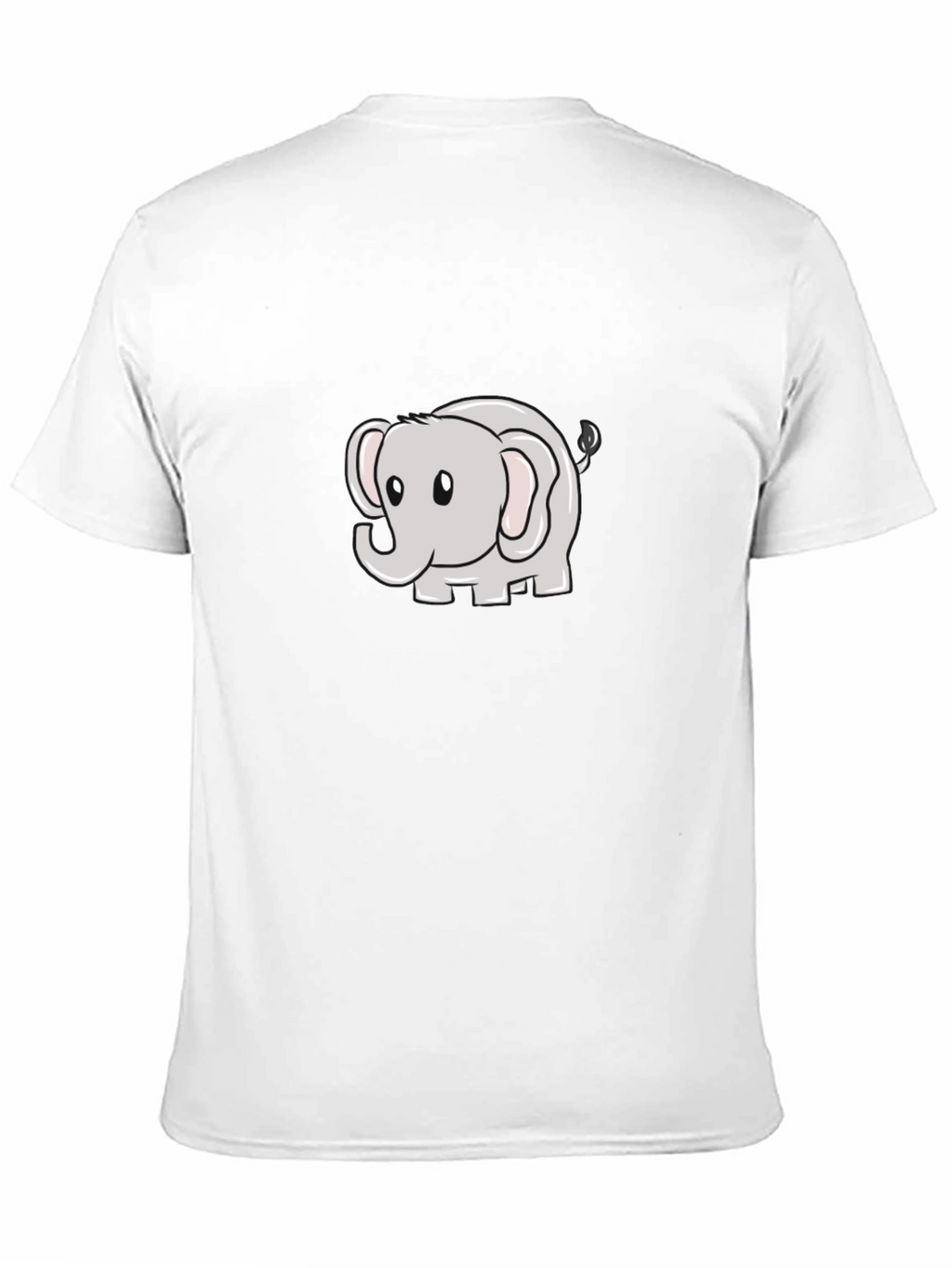 Cute Elephant Cartoon Black T-Shirt