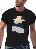 Whimsical Panda in Hat Mens Black Tee