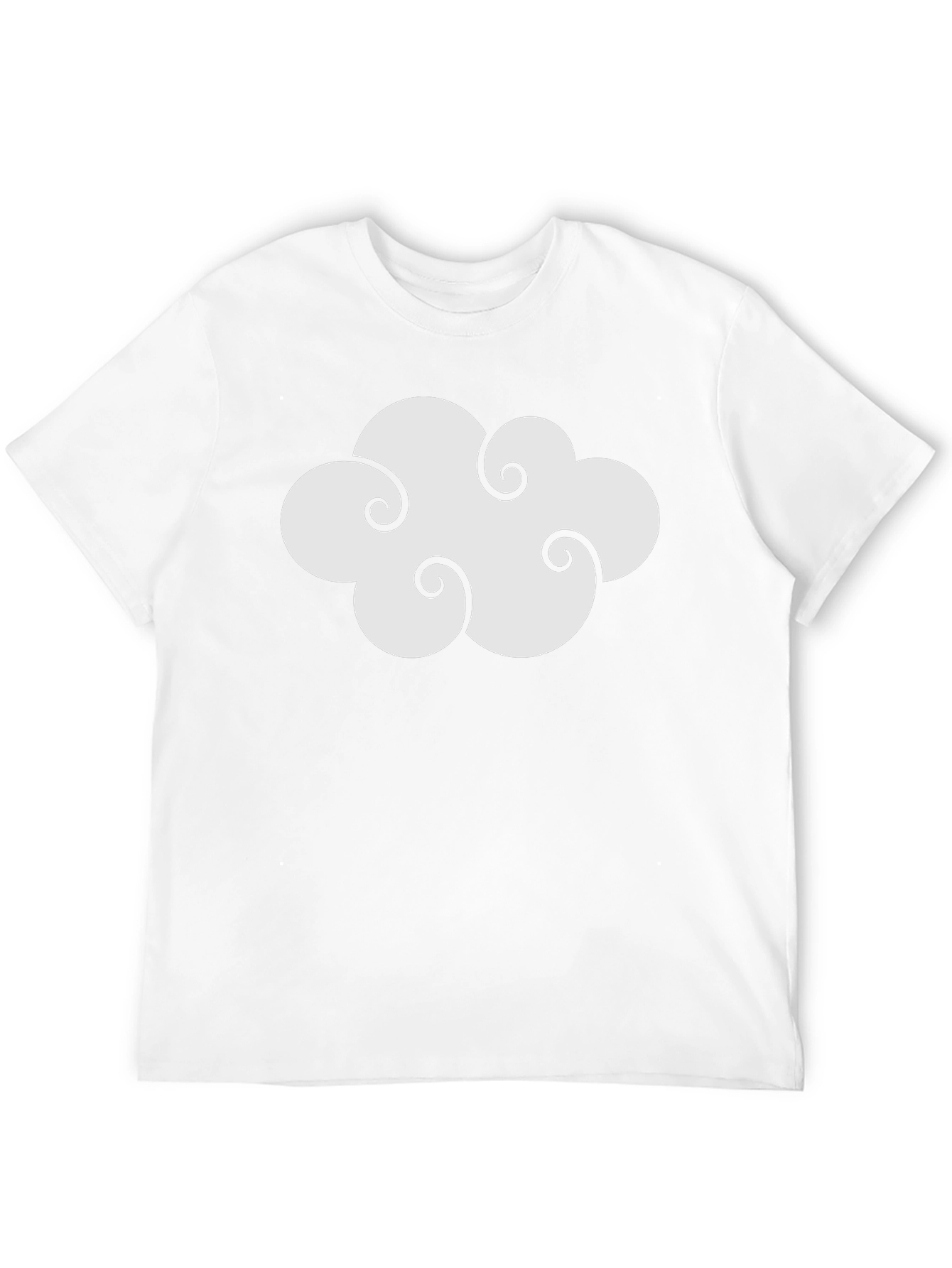 Cloud Design Black Cotton T-Shirt
