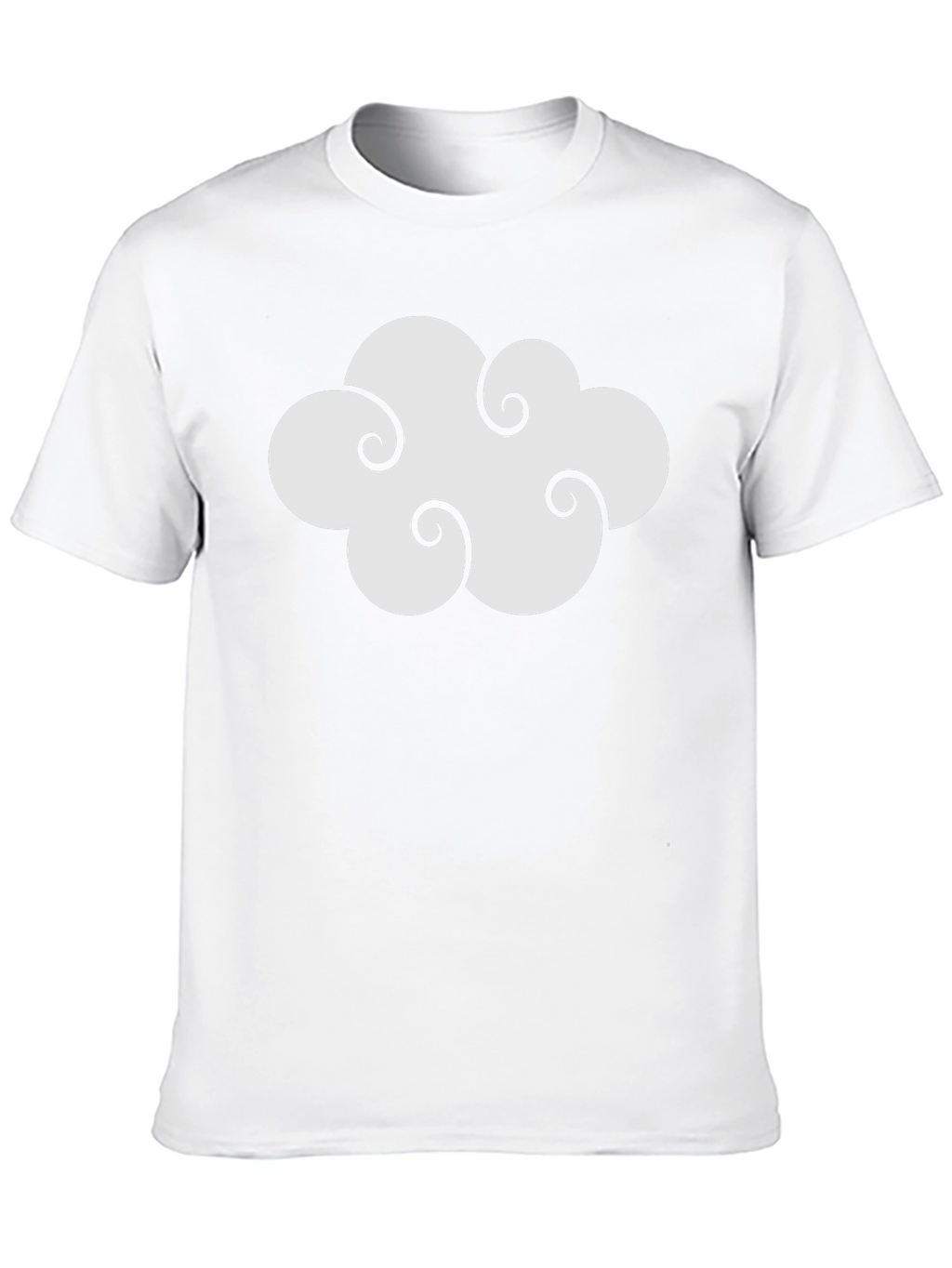 Cloud Design Black Cotton T-Shirt