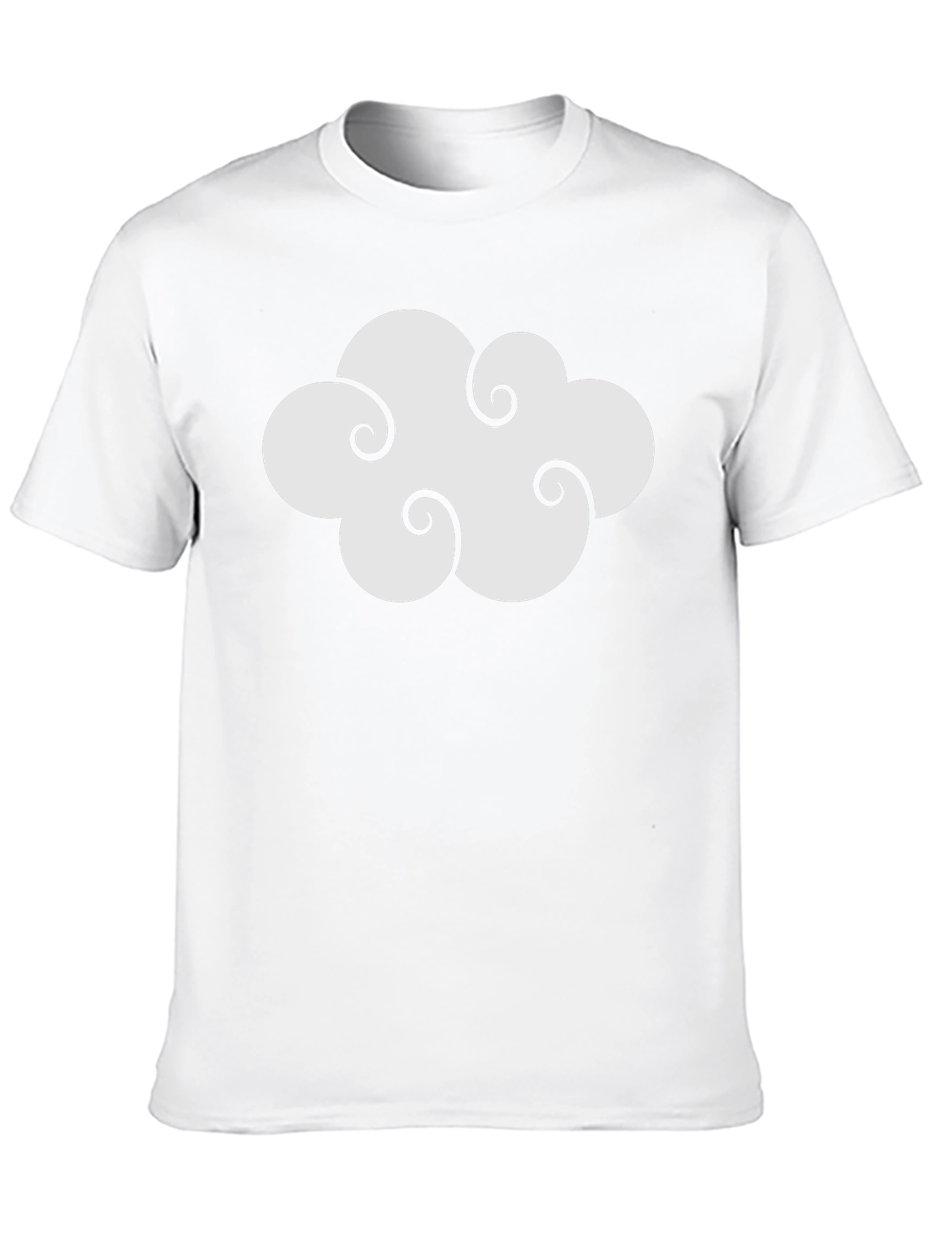 Cloud Design Black Cotton T-Shirt