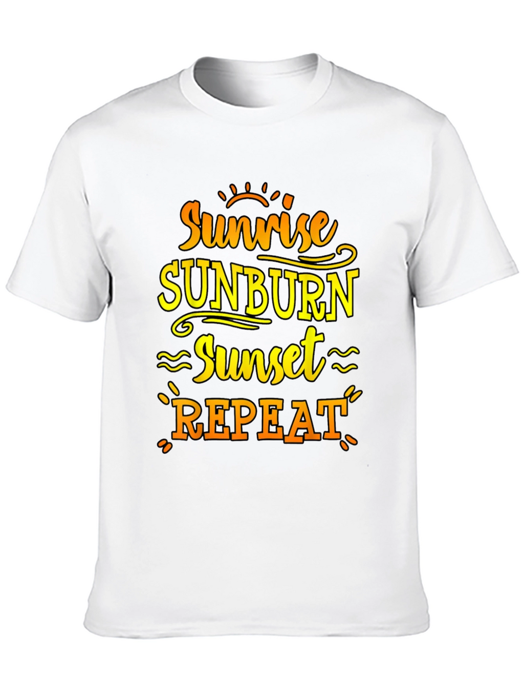 Sunrise Sunburn Sunset Repeat Black T-Shirt