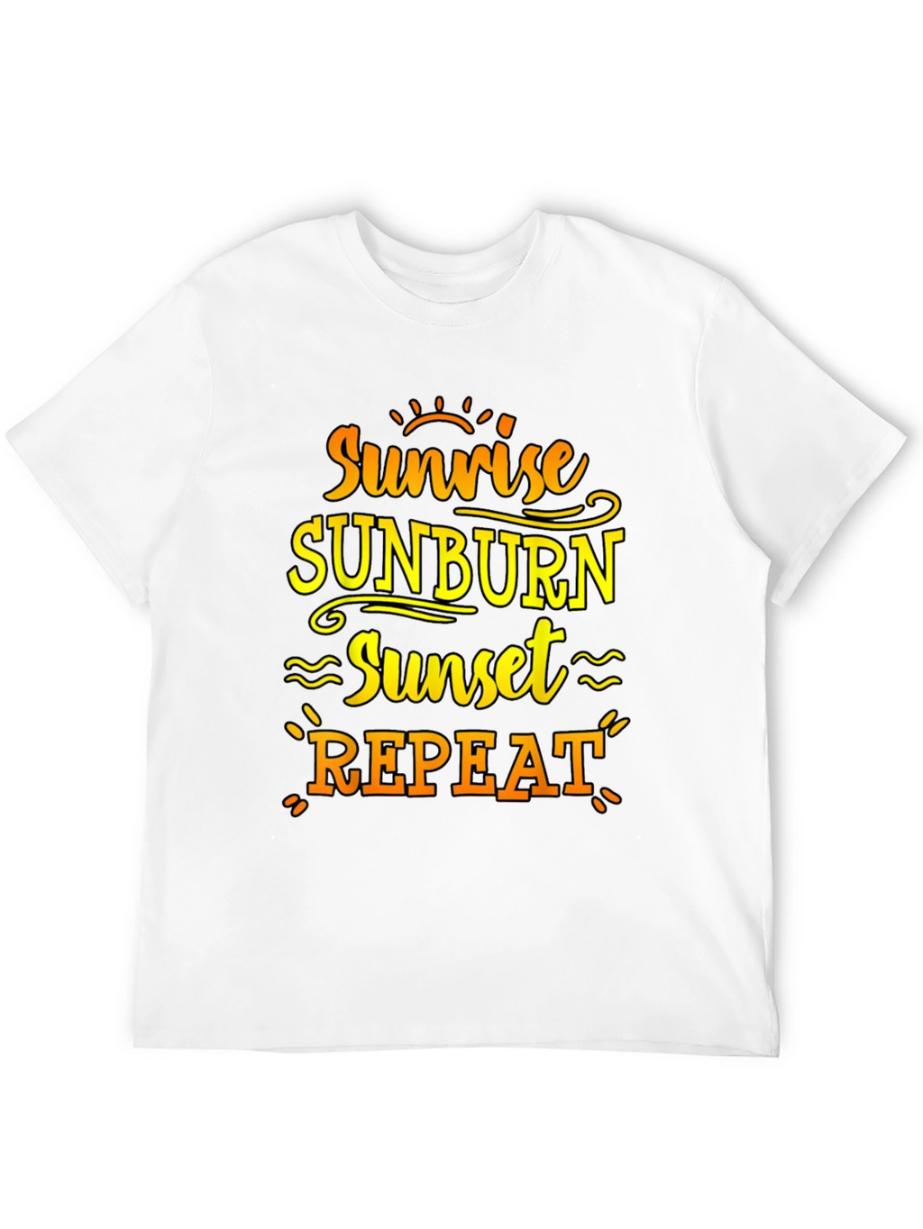 Sunrise Sunburn Sunset Repeat Black T-Shirt