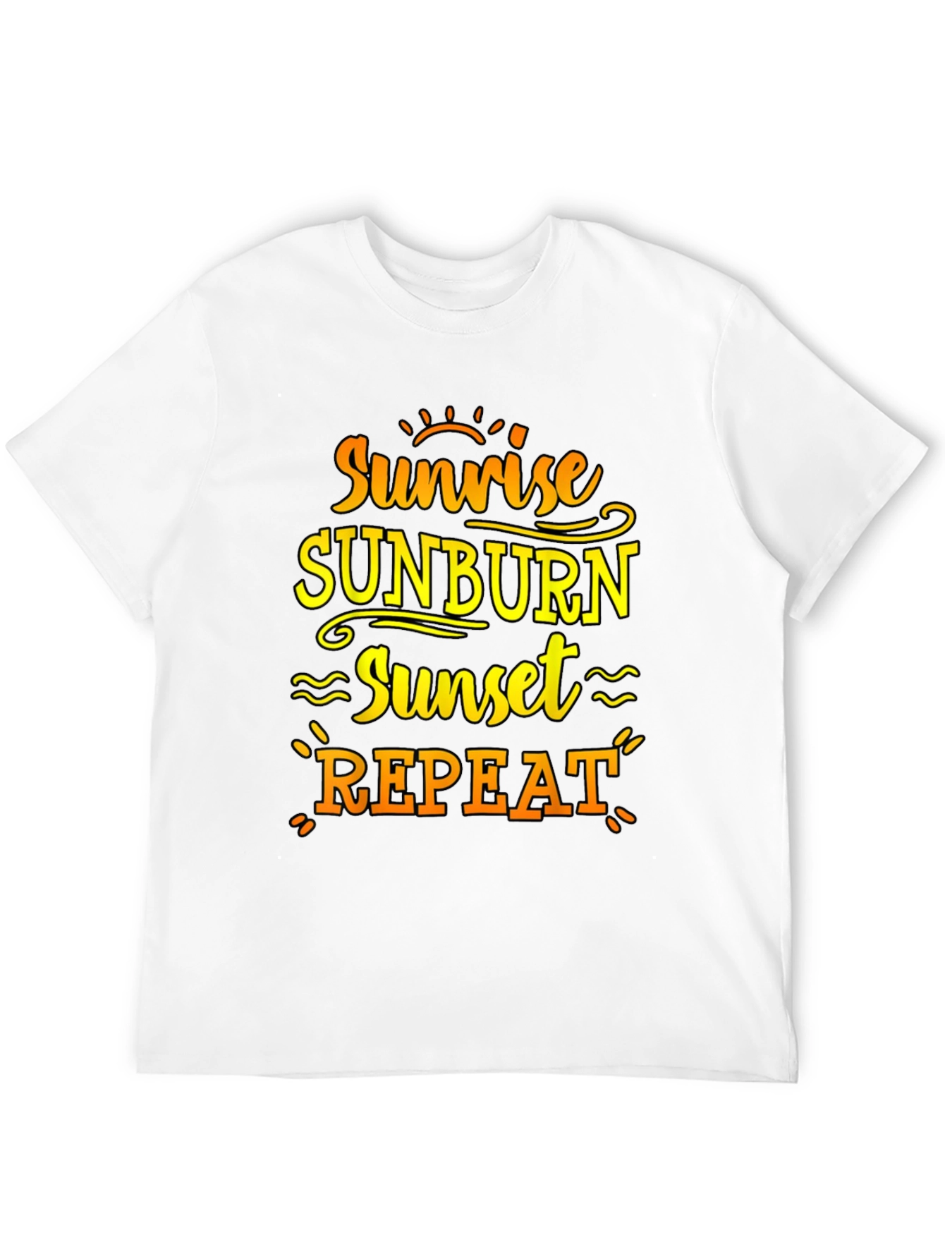 Sunrise Sunburn Sunset Repeat Black T-Shirt