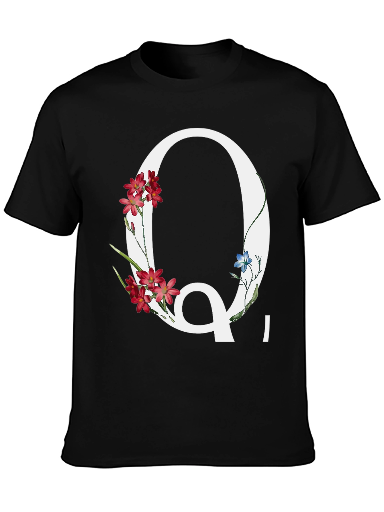 Floral Letter Q Graphic Tee