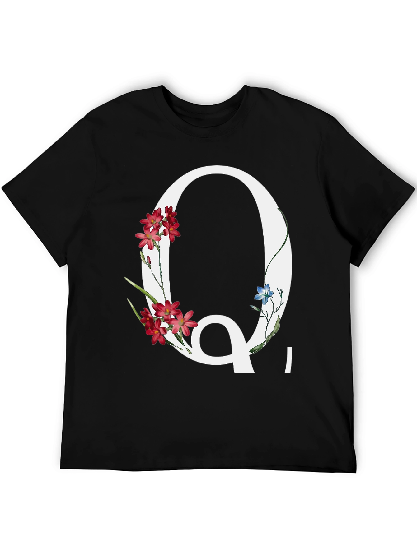 Floral Letter Q Graphic Tee