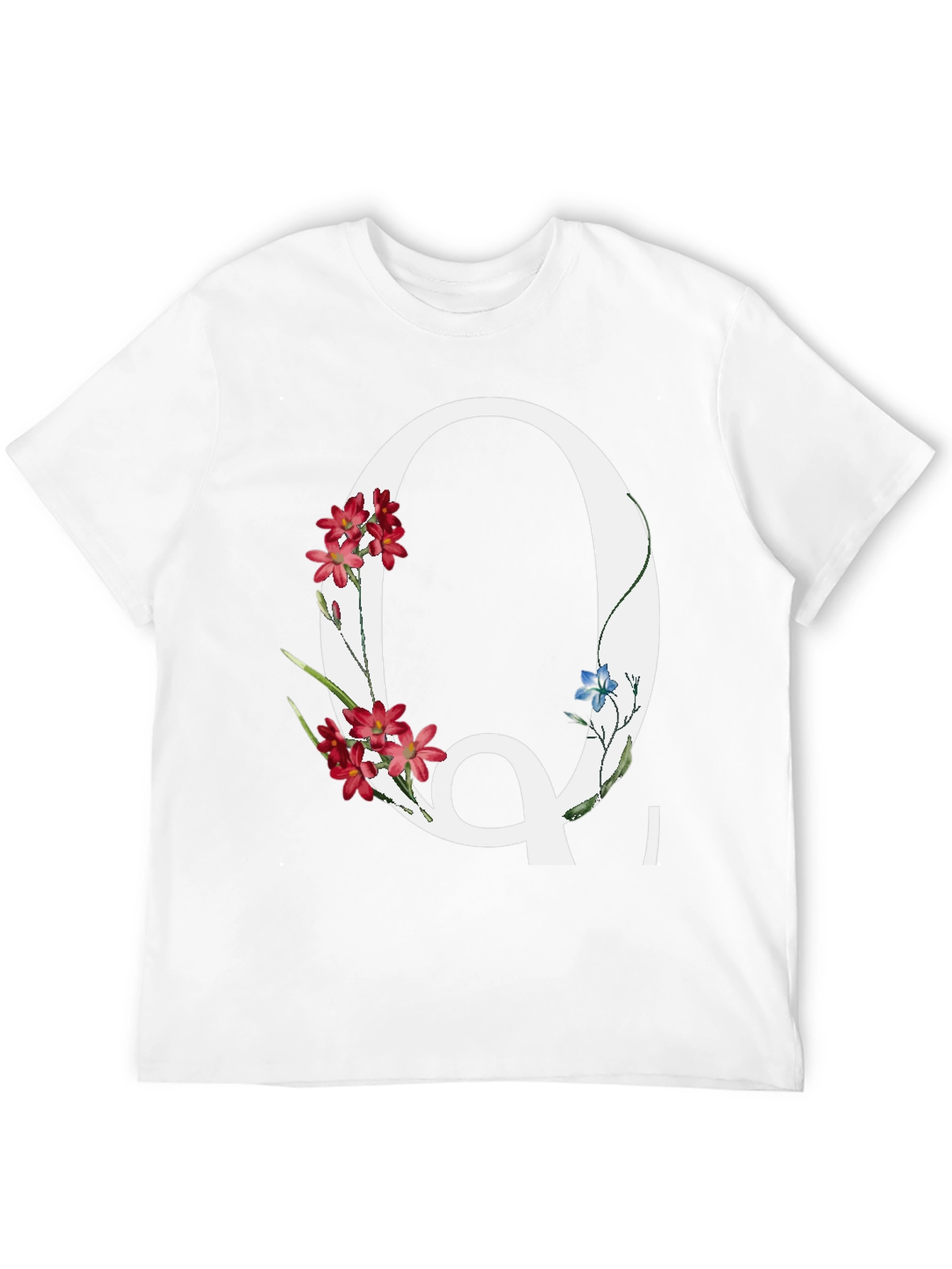 Floral Letter Q Graphic Tee