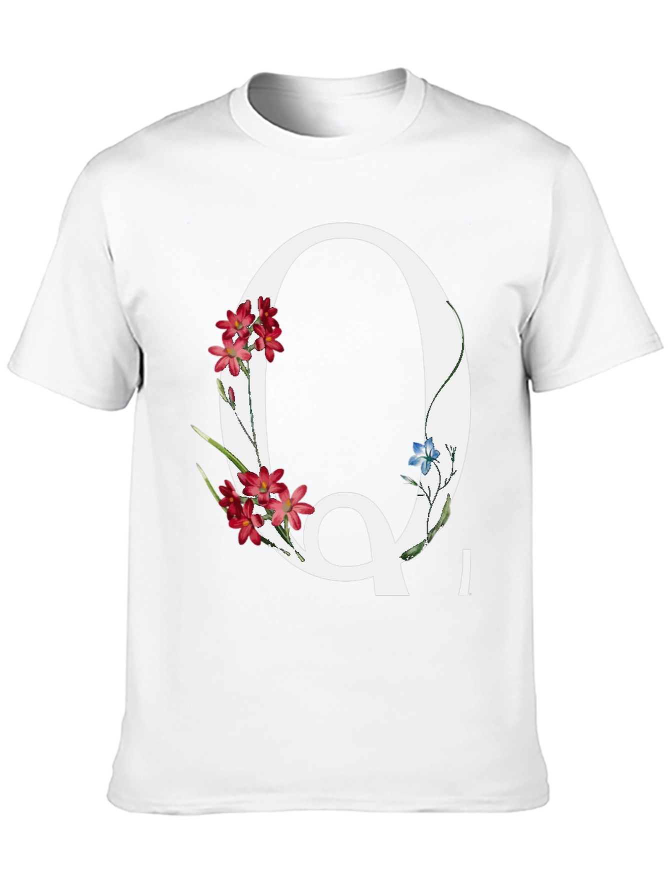Floral Letter Q Graphic Tee