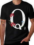 Floral Letter Q Graphic Tee