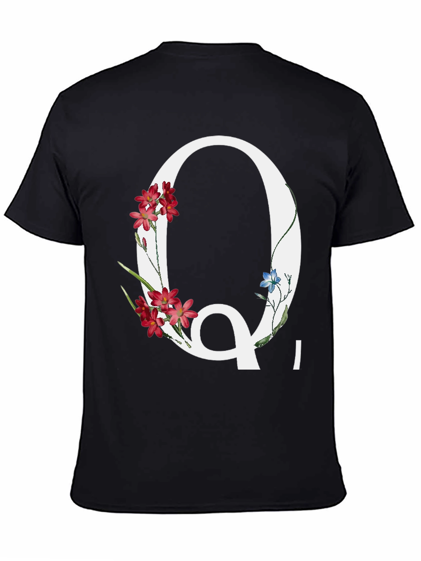 Floral Letter Q Graphic Tee