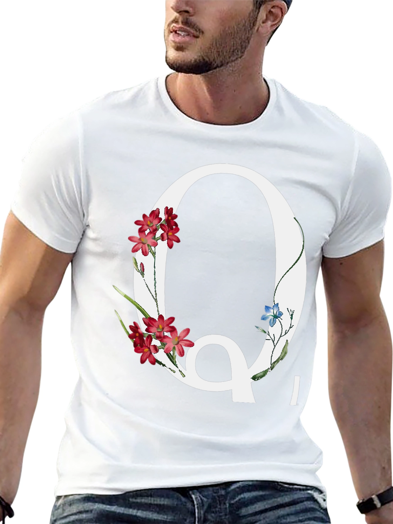 Floral Letter Q Graphic Tee