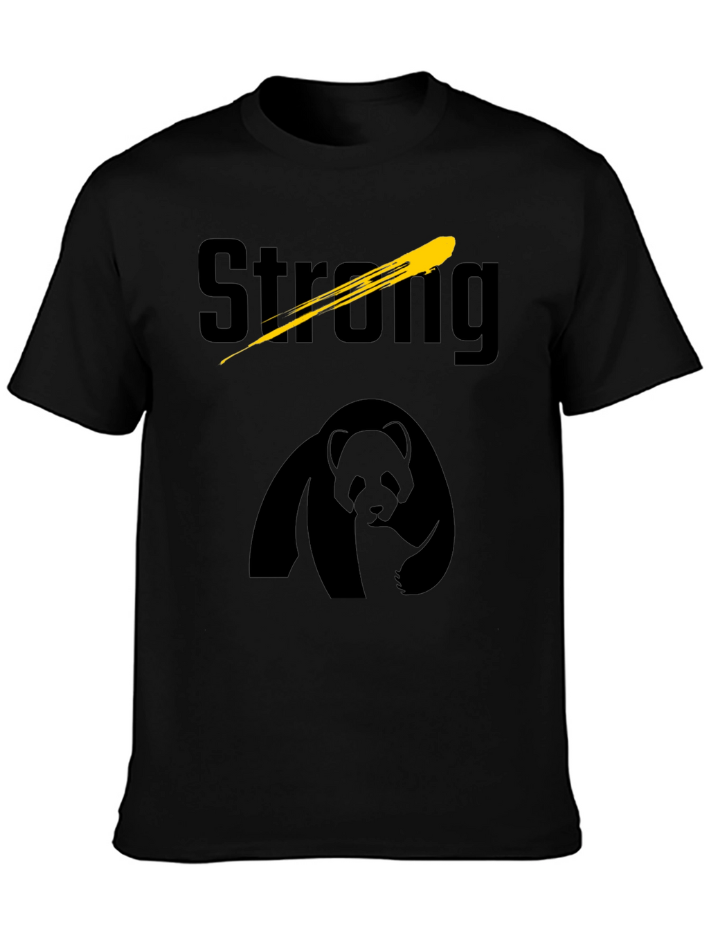 Strong Panda Graphic T-Shirt - Black