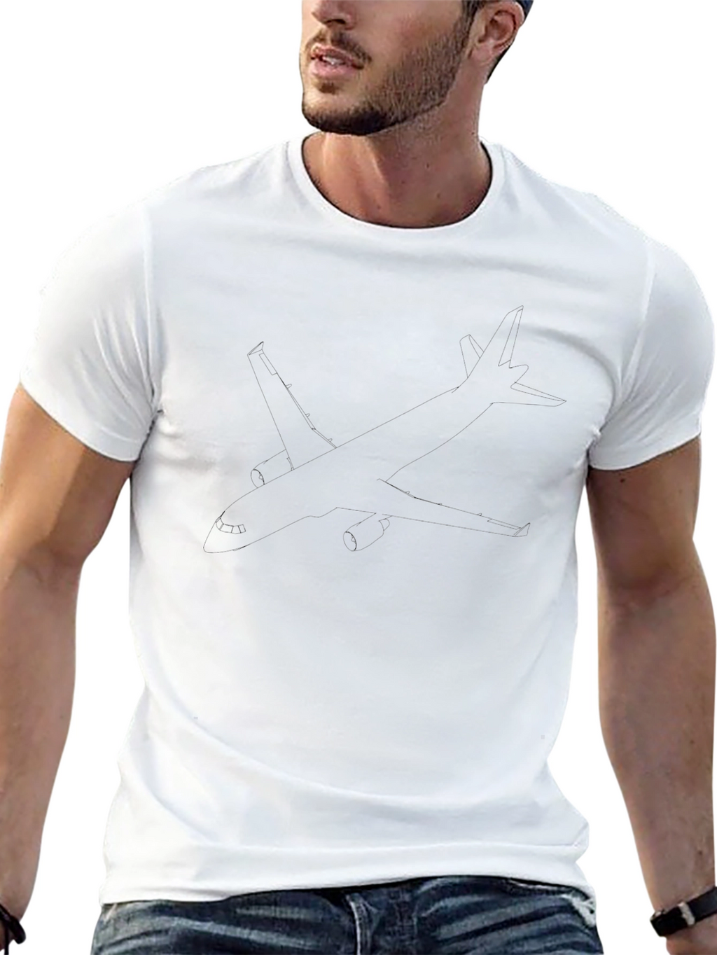 Black Airplane Graphic Tee - Unisex