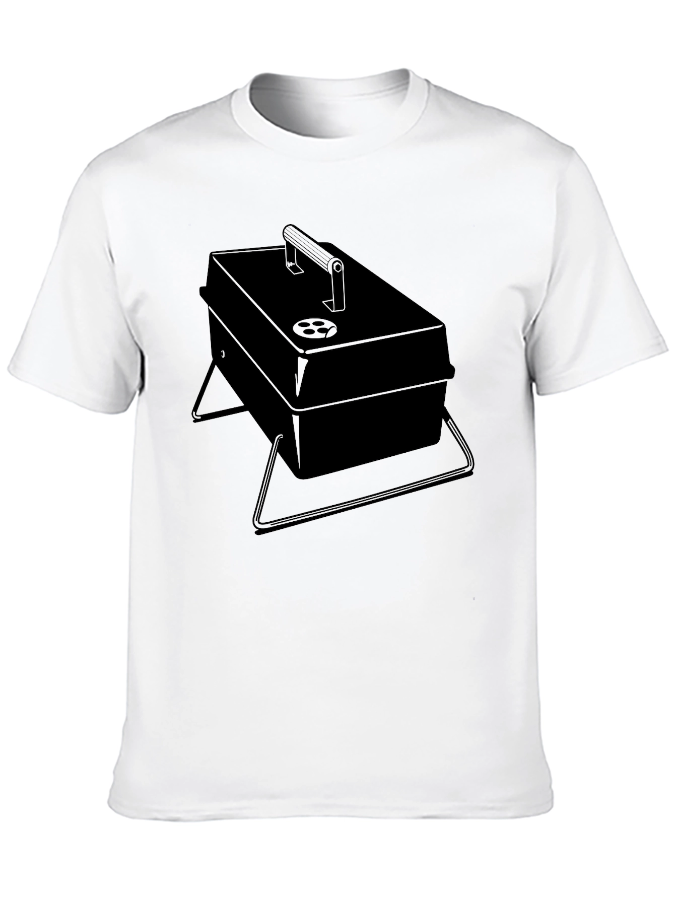 BBQ Grill Graphic Tee - Black Casual T-Shirt