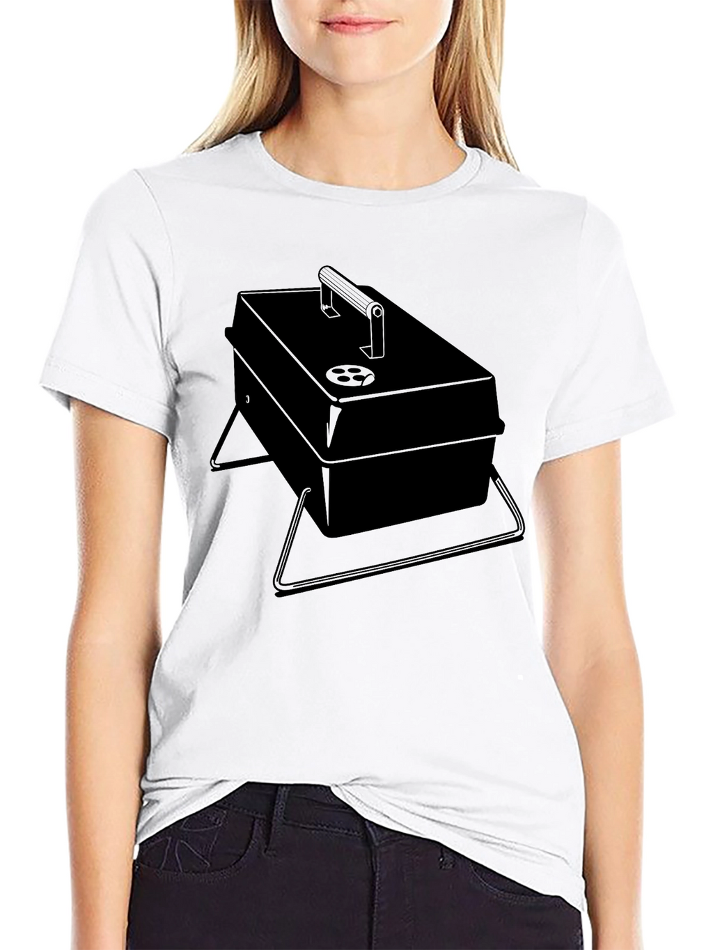 BBQ Grill Graphic Tee - Black Casual T-Shirt