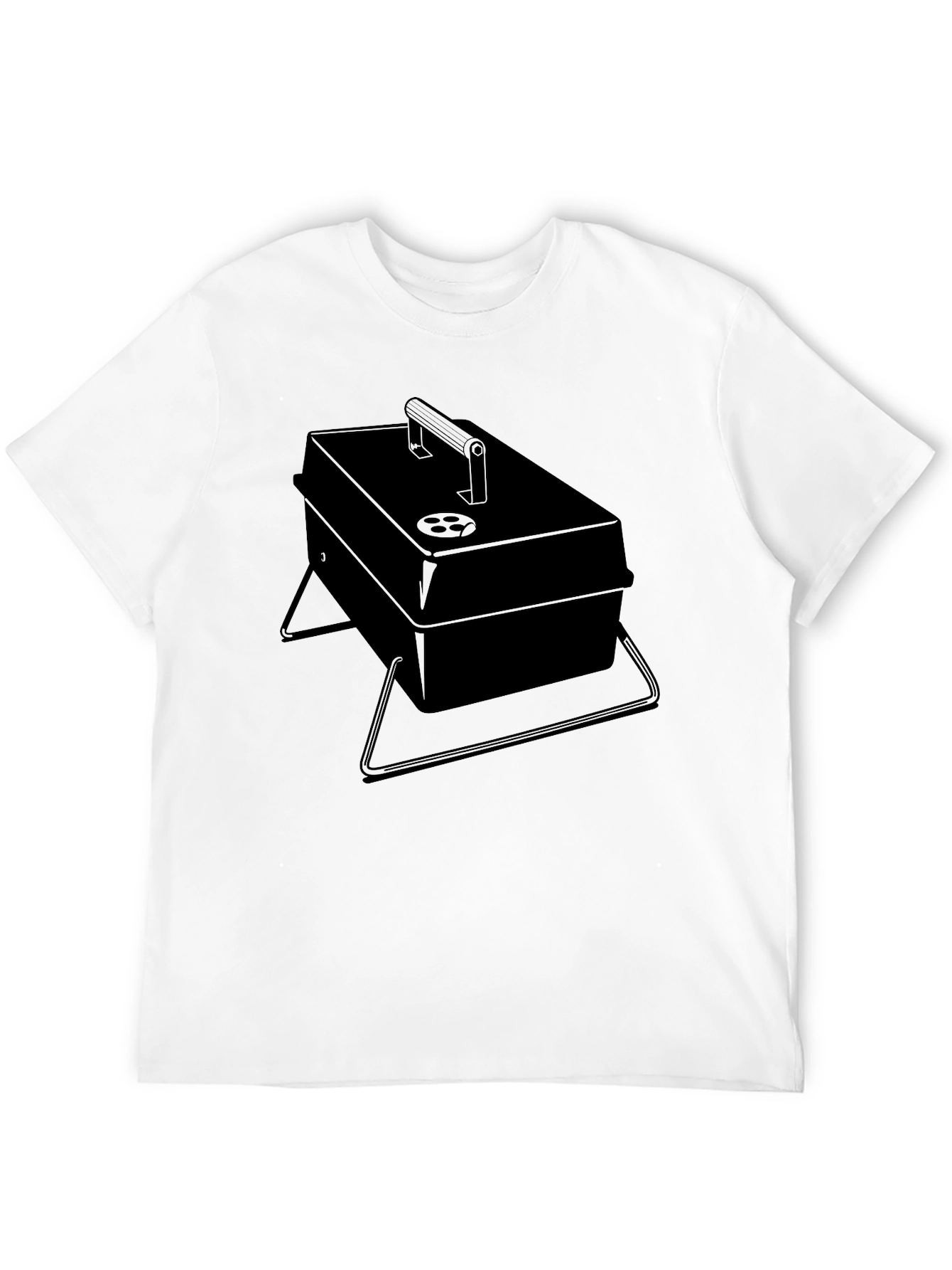 BBQ Grill Graphic Tee - Black Casual T-Shirt