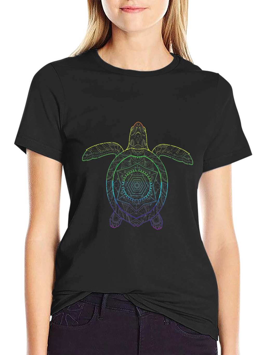 Rainbow Turtle Graphic T-Shirt