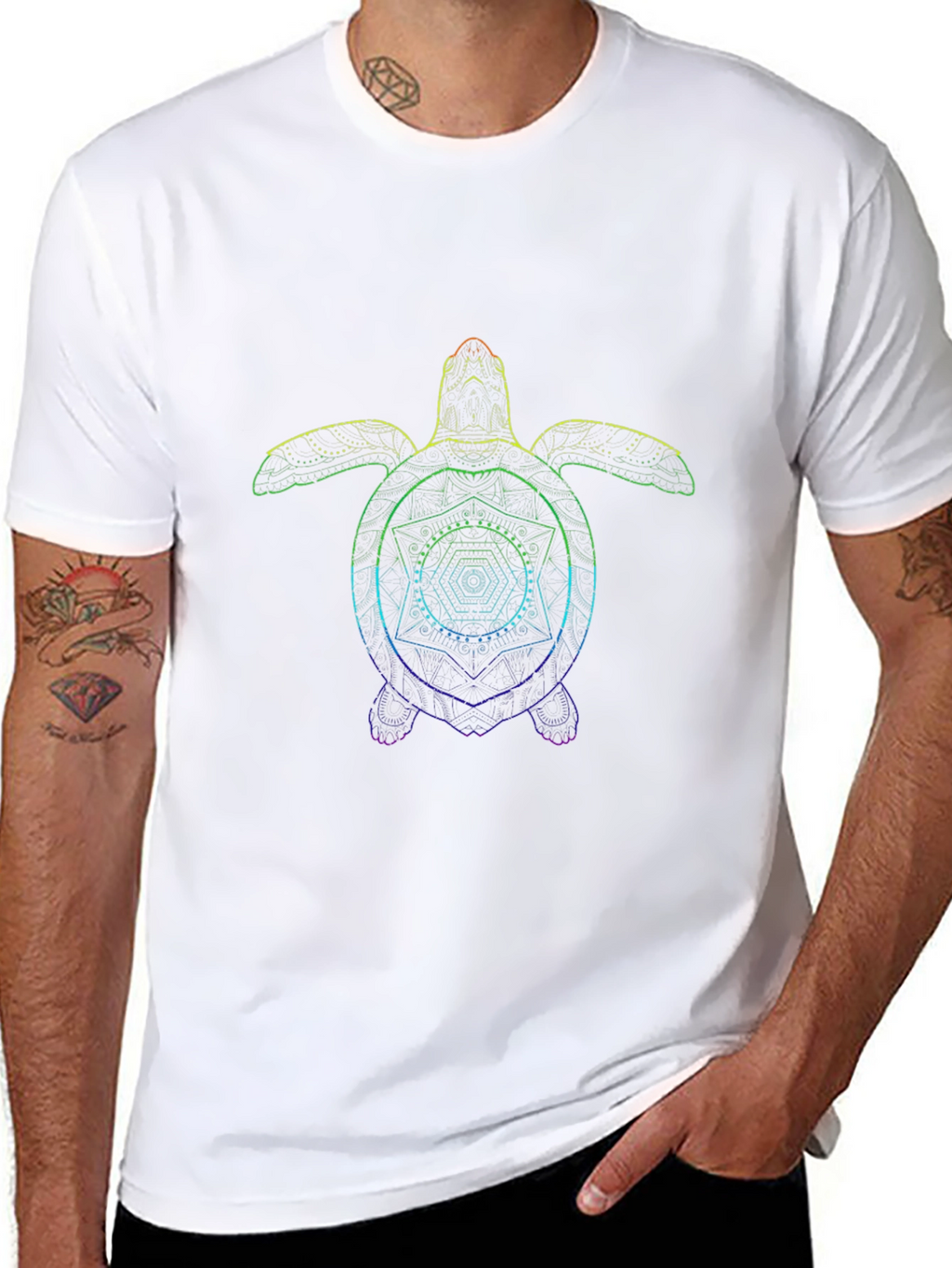 Rainbow Turtle Graphic T-Shirt