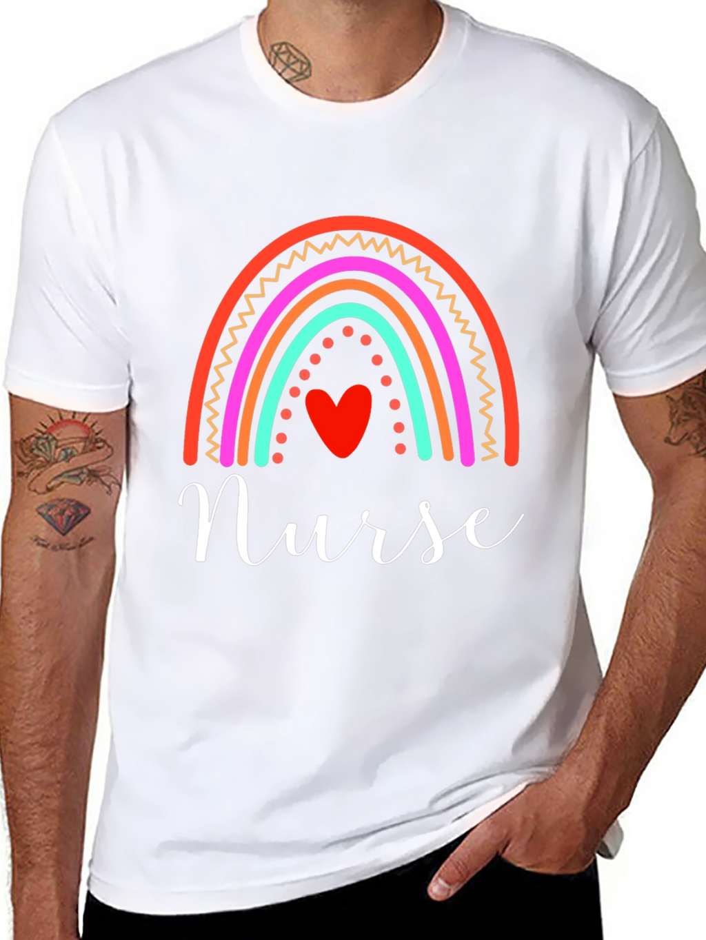 Nurse Rainbow Heart T-Shirt