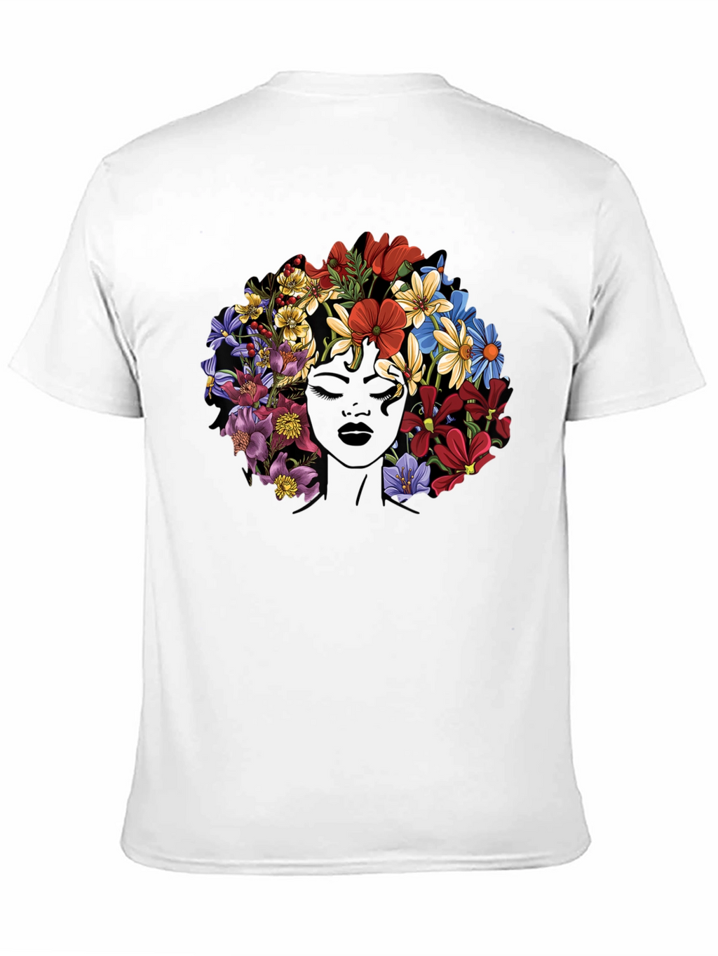 Floral Afro Womens Graphic T-Shirt