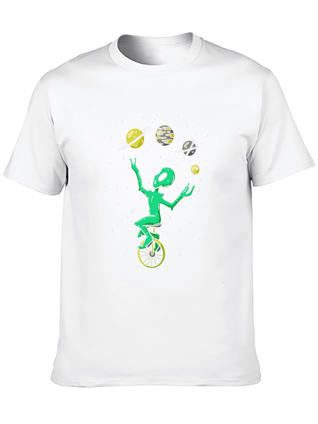 Alien Juggling Planets Graphic Tee