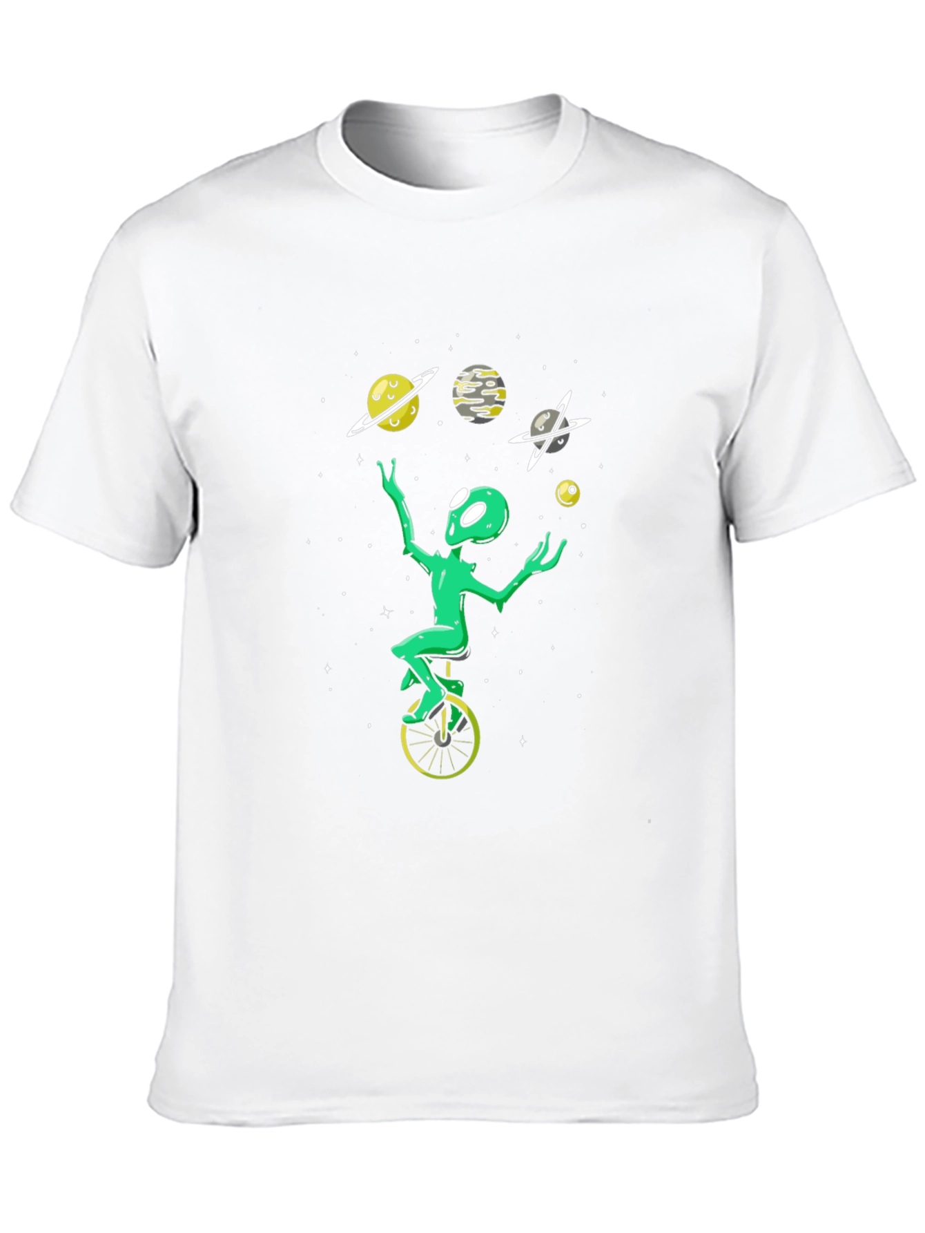 Alien Juggling Planets Graphic Tee