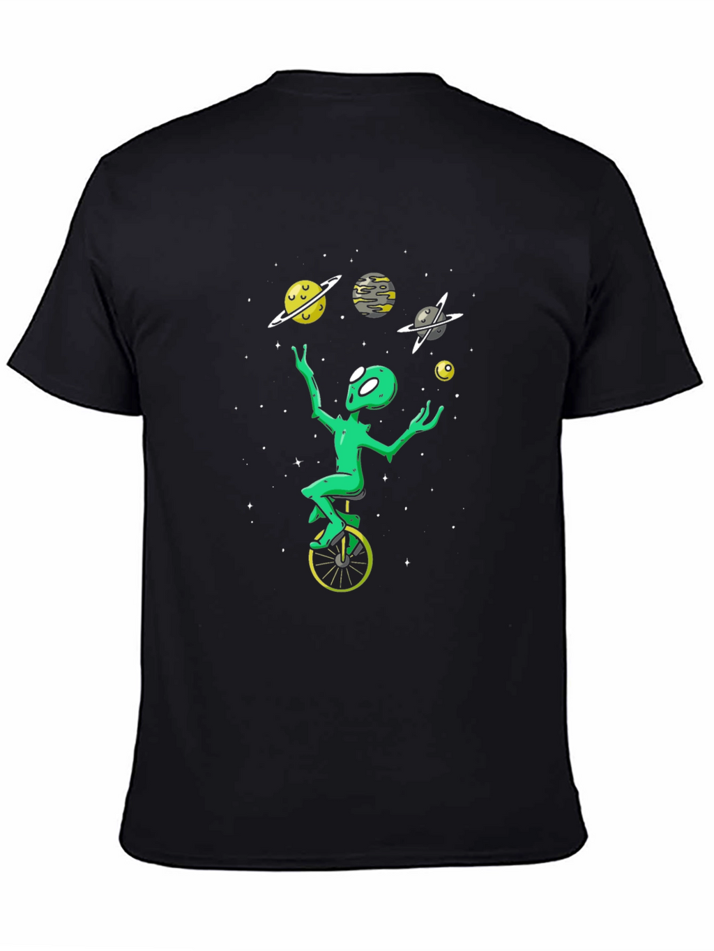 Alien Juggling Planets Graphic Tee