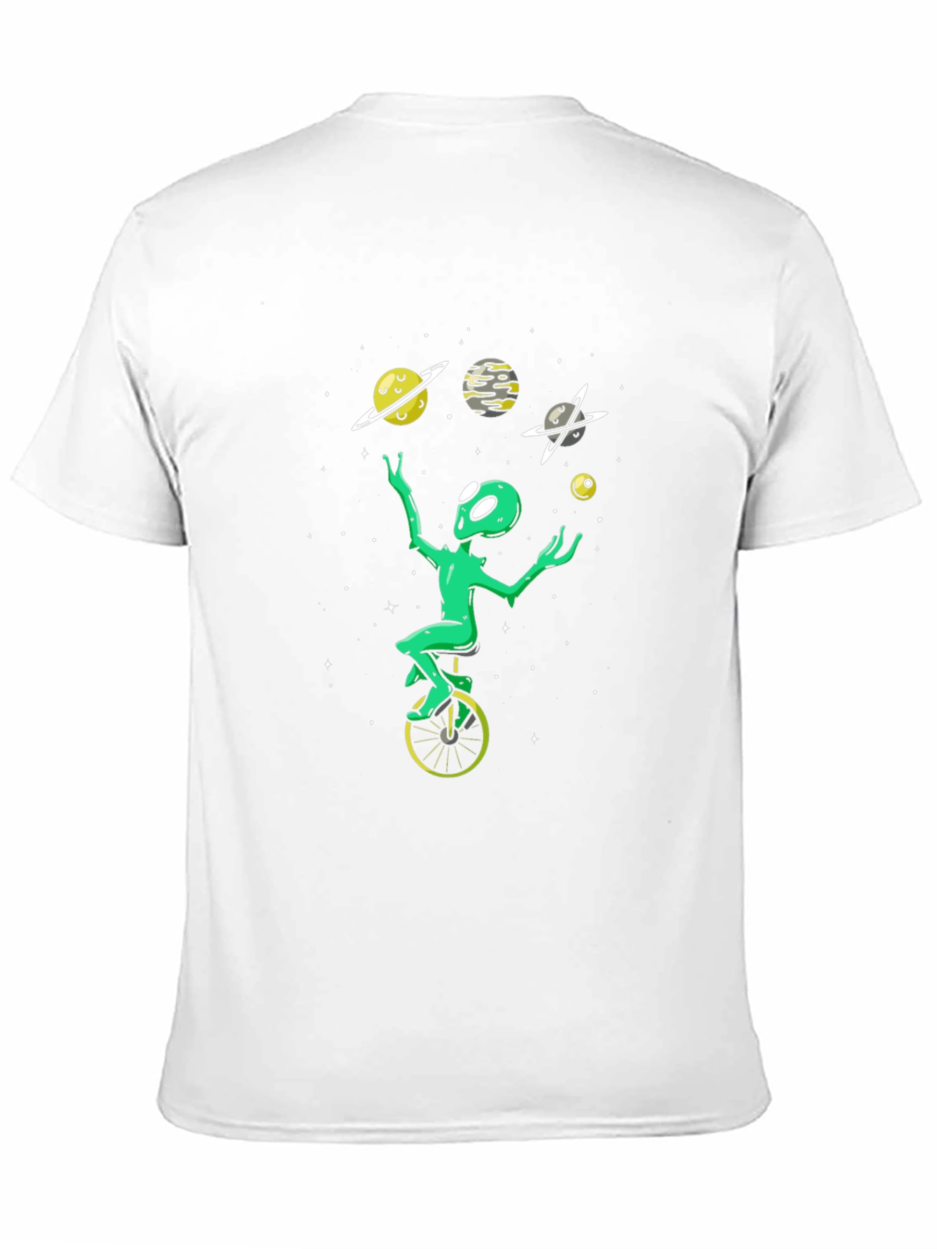 Alien Juggling Planets Graphic Tee