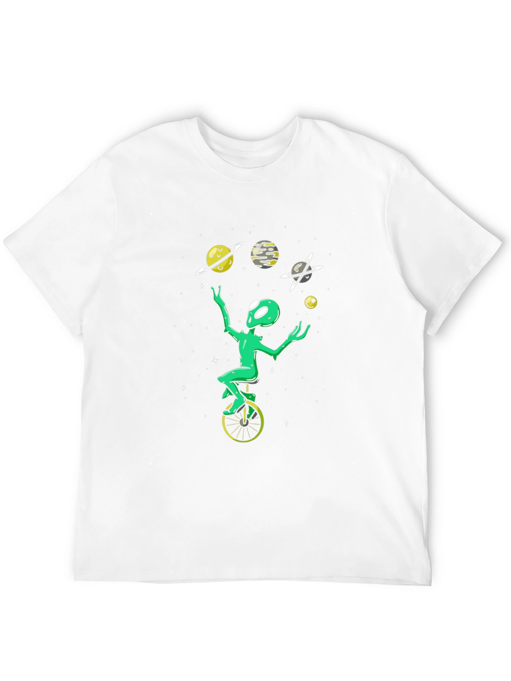 Alien Juggling Planets Graphic Tee
